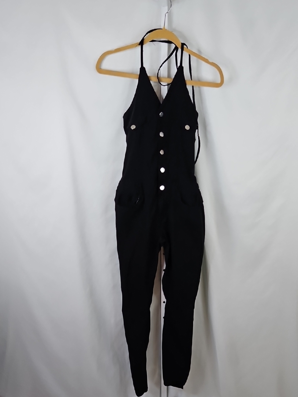 Roma Studio Black Halter Jumpsuit Size Medium